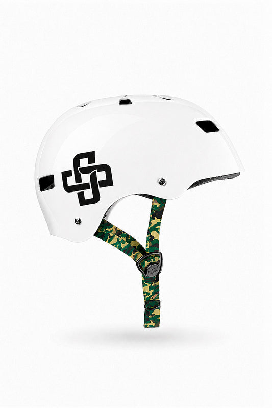 CAPACETE BRANCO FITA CAMUFLADA PRO BRILHO - Niggli