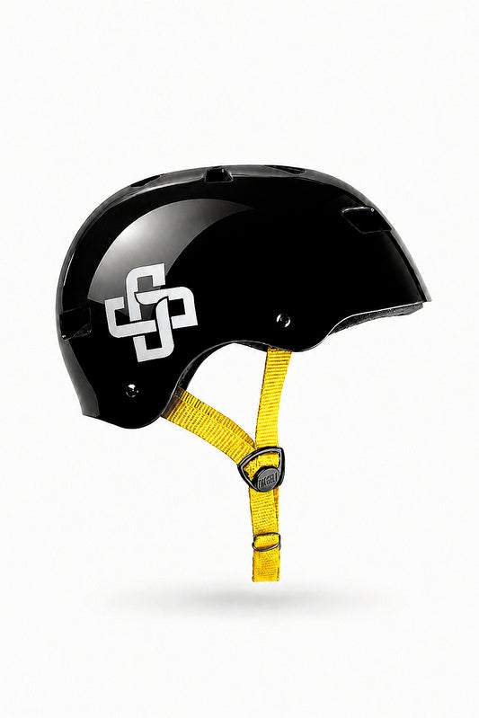 CAPACETE PRETO FITA AMARELA PRO BRILHO - Niggli