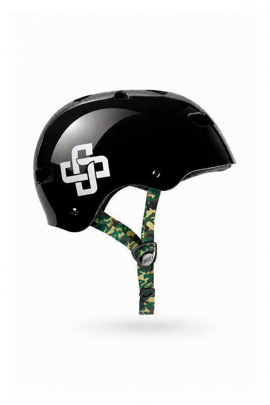 CAPACETE PRETO FITA CAMUFLADA PRO BRILHO - Niggli