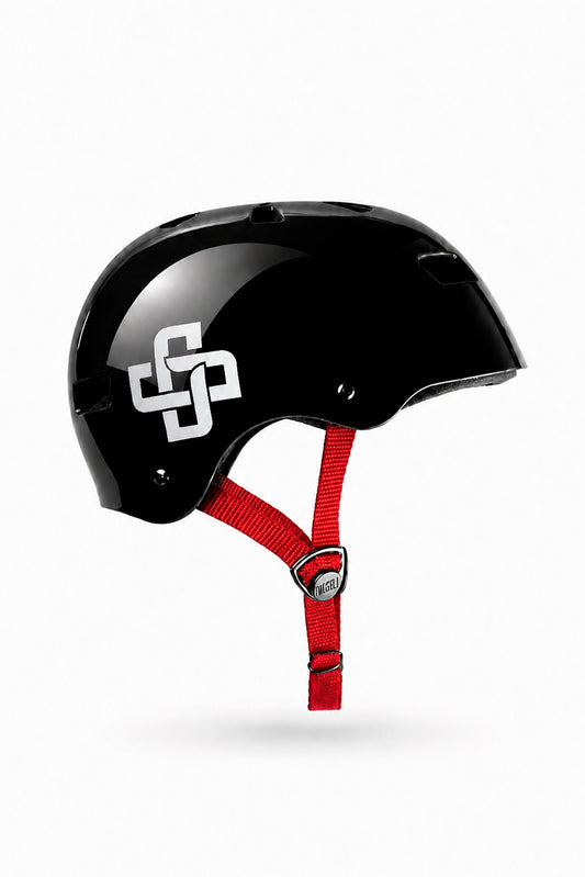CAPACETE PRETO FITA VERMELHA PRO BRILHO - Niggli