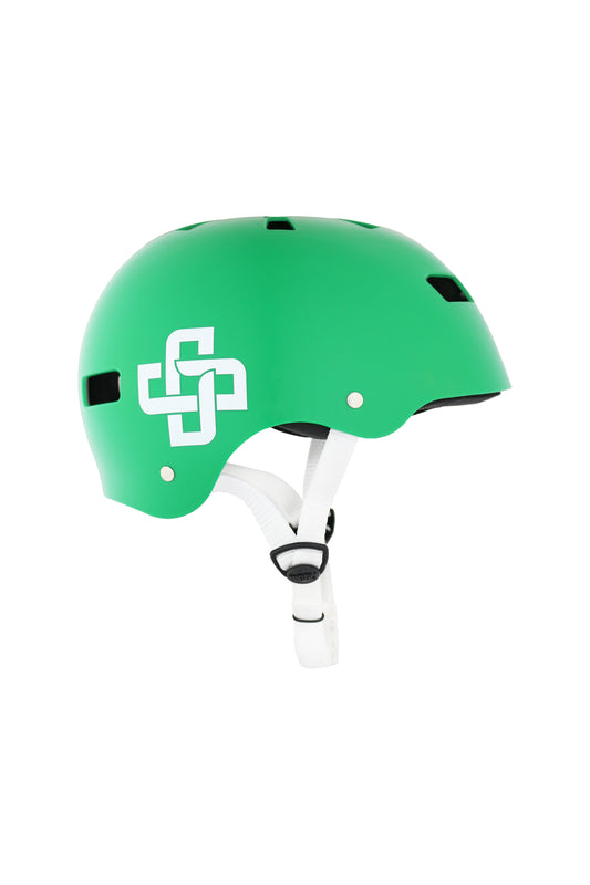 CAPACETE VERDE FITA BRANCA PRO BRILHO