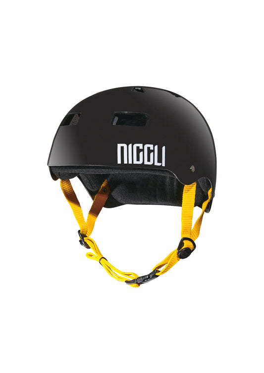CAPACETE PRETO FITA AMARELA PRO BRILHO - Niggli