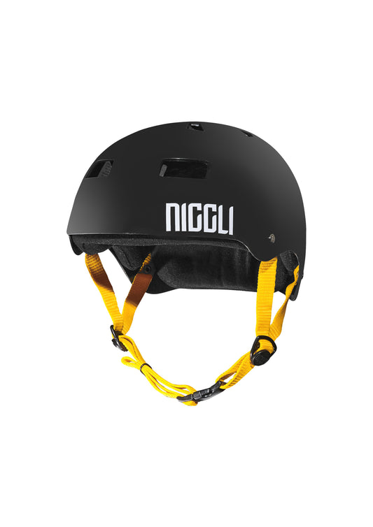 CAPACETE PRETO FITA AMARELA PRO FOSCO - Niggli