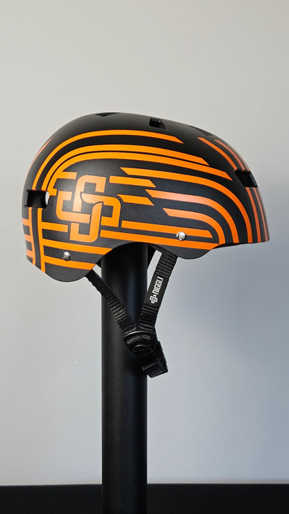 CAPACETE PRETO LINHAS LARANJA PRO ESPECIAL FOSCO TEXTURIZADO