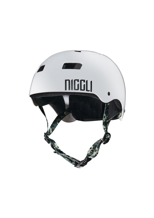 CAPACETE BRANCO FITA CAMUFLADA PRO BRILHO