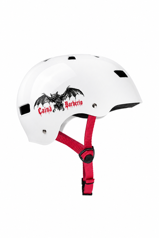CAPACETE CAINÃ BARBÉRIO BRANCO BRILHO PRO MODEL