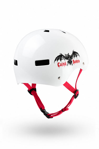 CAPACETE CAINÃ BARBÉRIO BRANCO BRILHO PRO MODEL