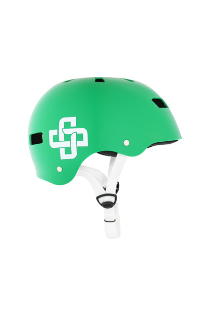 CAPACETE VERDE FITA BRANCA PRO BRILHO