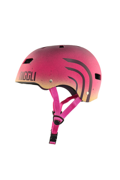 CAPACETE ROSA LINHAS ROXAS PRO ESPECIAL FOSCO TEXTURIZADO