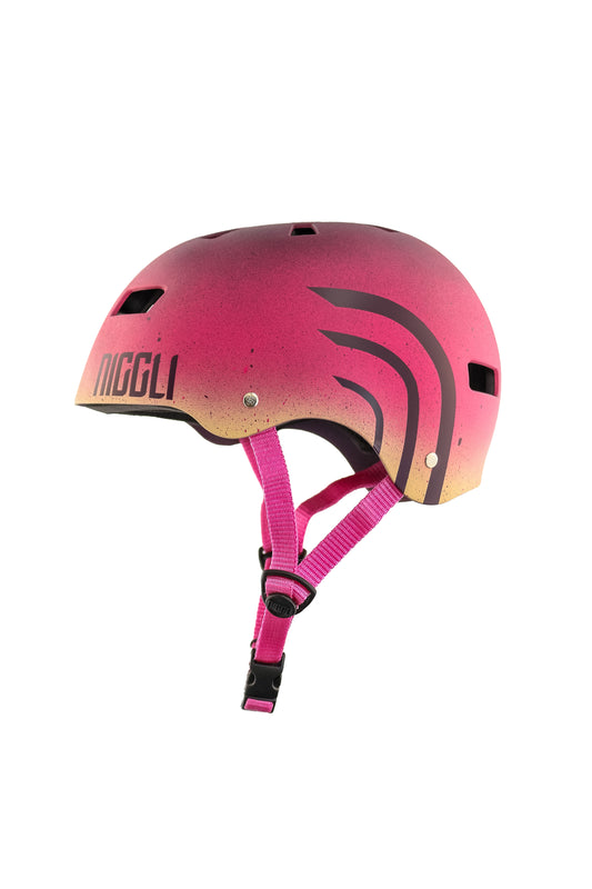CAPACETE ROSA LINHAS ROXAS PRO ESPECIAL FOSCO TEXTURIZADO