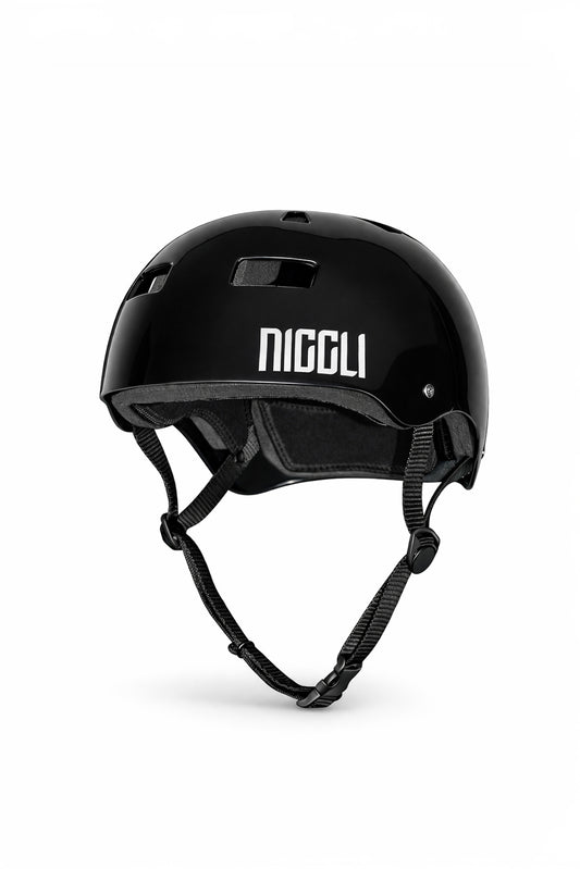 CASCO NEGRO CINTA NEGRA PARA BRILLO